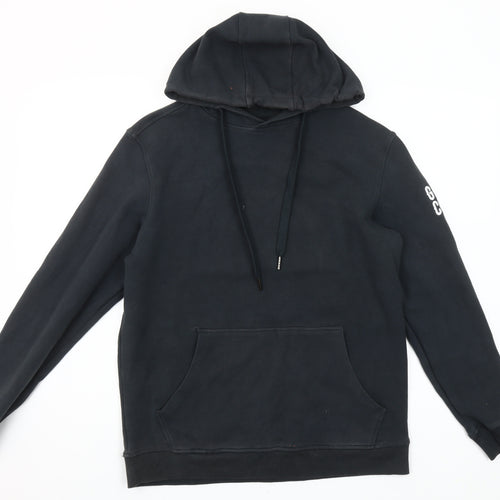 Gym+Coffee Women’s Black Pullover Hoodie Medium With Logo Accents