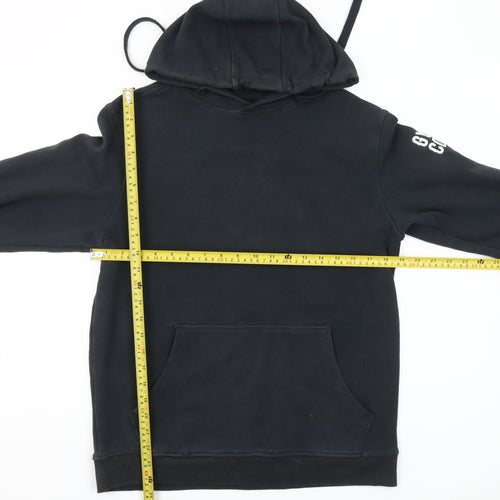 Gym+Coffee Women’s Black Pullover Hoodie Medium With Logo Accents