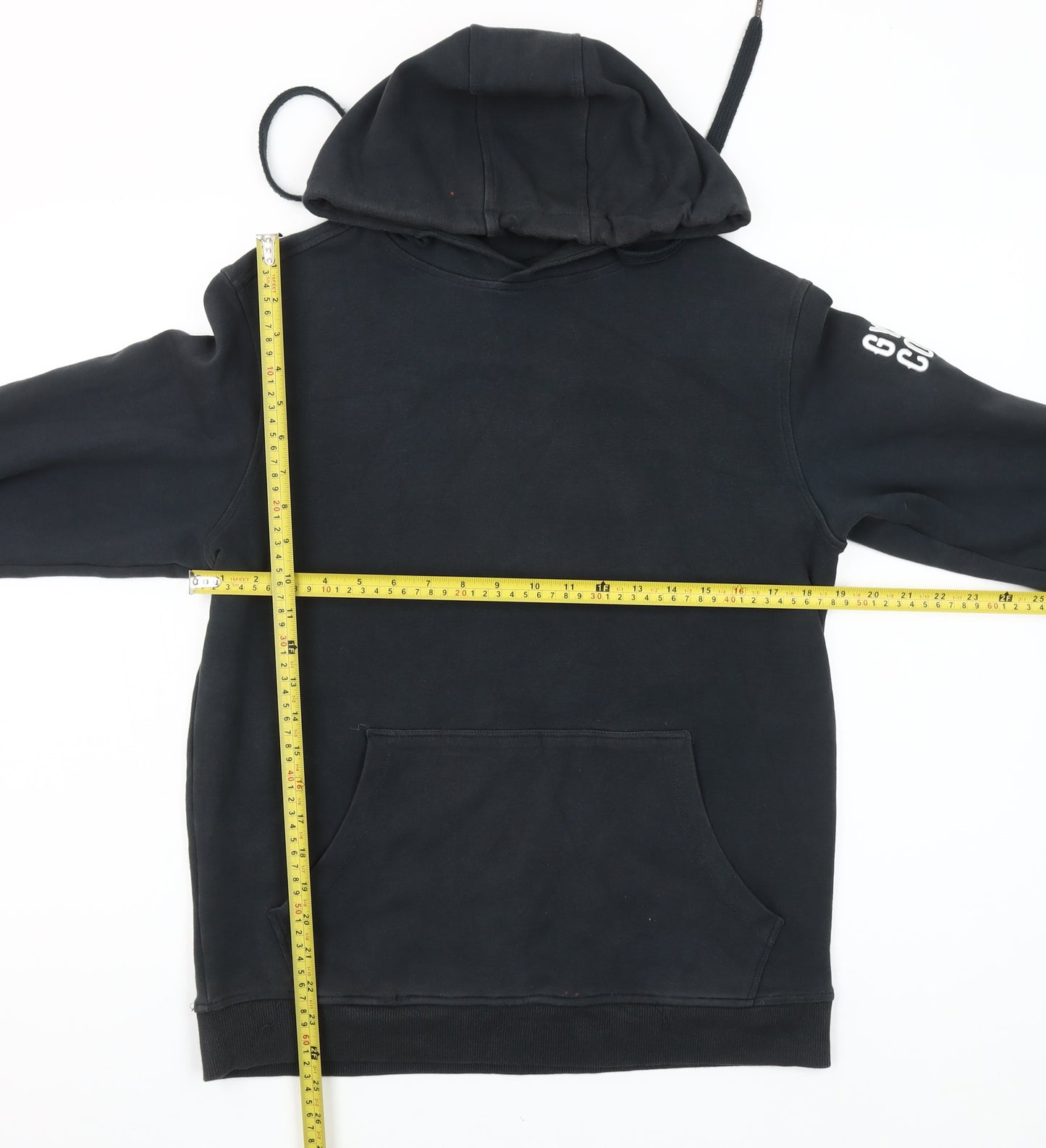 Gym+Coffee Women’s Black Pullover Hoodie Medium With Logo Accents