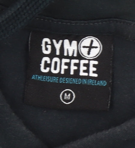 Gym+Coffee Women’s Black Pullover Hoodie Medium With Logo Accents