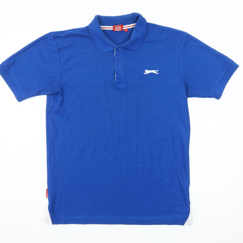 Slazenger Men’s Blue Polo Shirt Small Short Sleeve Cotton