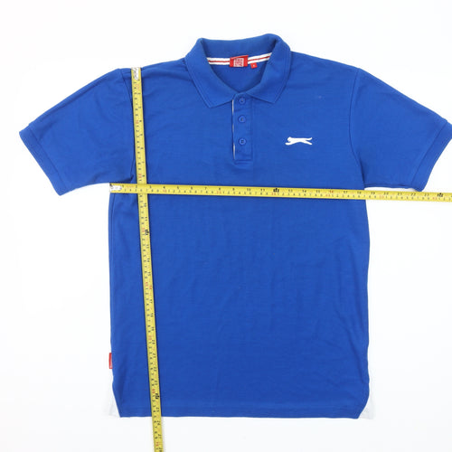 Slazenger Men’s Blue Polo Shirt Small Short Sleeve Cotton