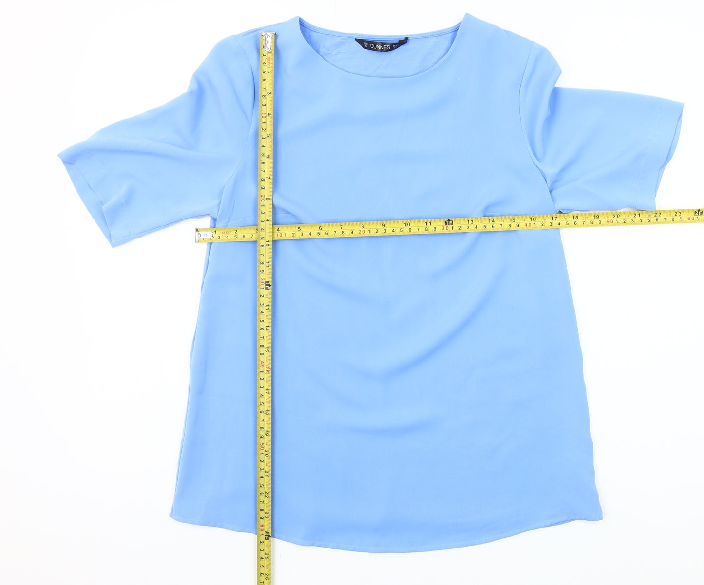 Dunnes Women’s Blue Short Sleeve Blouse Size S Regular Fit