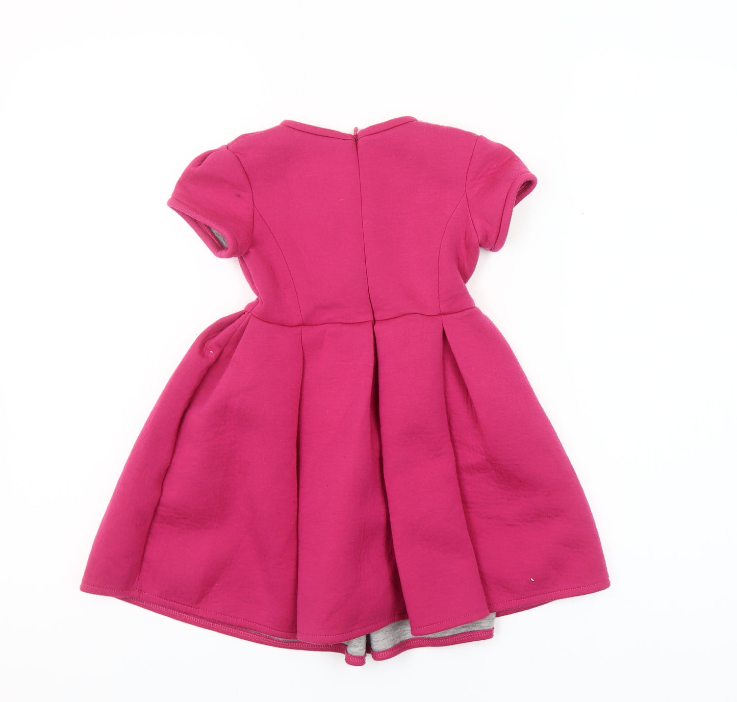 Mayoral Girls Pink Fit & Flare Party Dress 4 Years Short Sleeve Knee Length