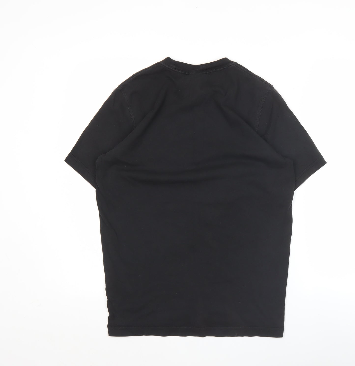 Adidas Mens Black Small Sports Logo Graphic Print Cotton T-Shirt