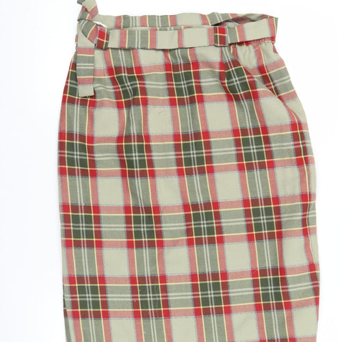 Mona Women’s Multicoloured Plaid Knee Length Skirt Size 14