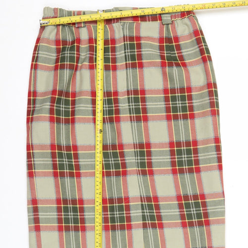 Mona Women’s Multicoloured Plaid Knee Length Skirt Size 14