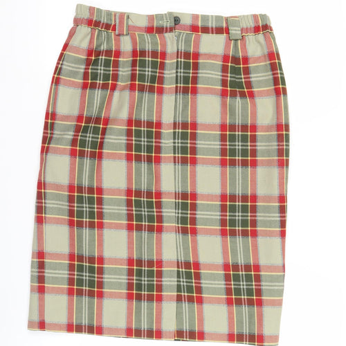 Mona Women’s Multicoloured Plaid Knee Length Skirt Size 14