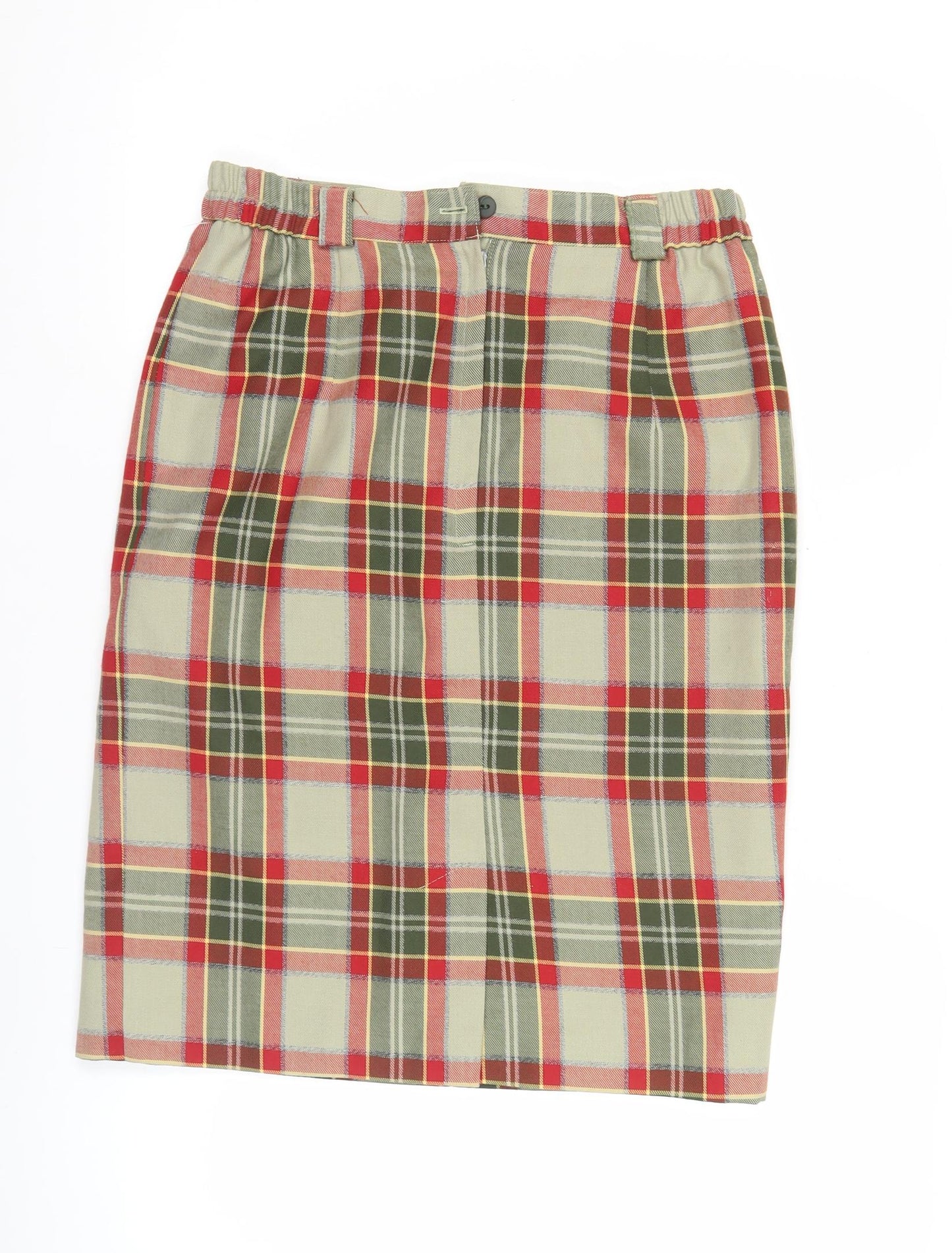 Mona Women’s Multicoloured Plaid Knee Length Skirt Size 14