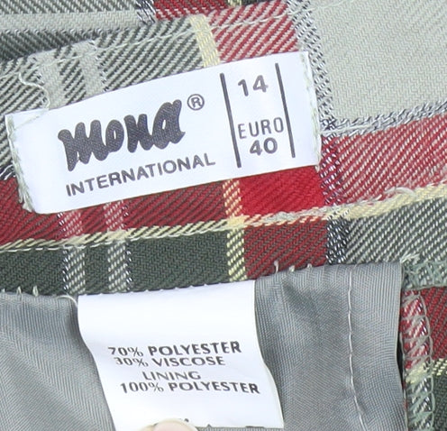 Mona Women’s Multicoloured Plaid Knee Length Skirt Size 14