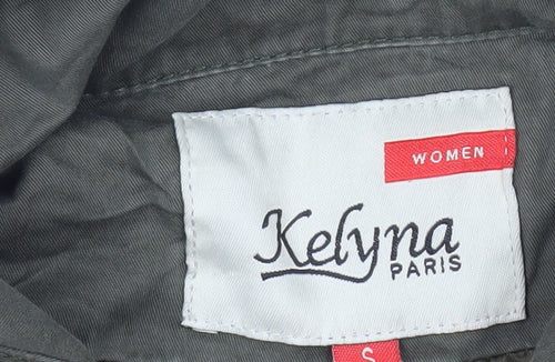 Kelyna Paris Women’s Green Cotton Military Jacket S Hooded Pockets