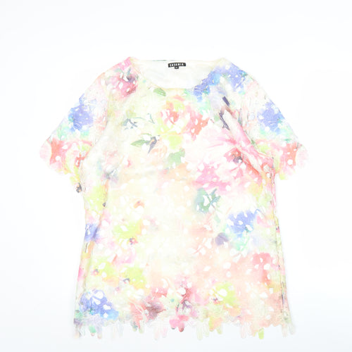 Casamia Women’s Multicoloured Floral Lace Tunic Blouse M