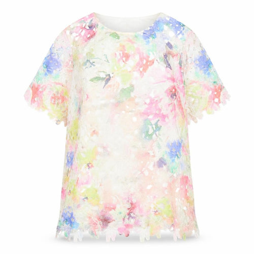 Casamia Women’s Multicoloured Floral Lace Tunic Blouse M