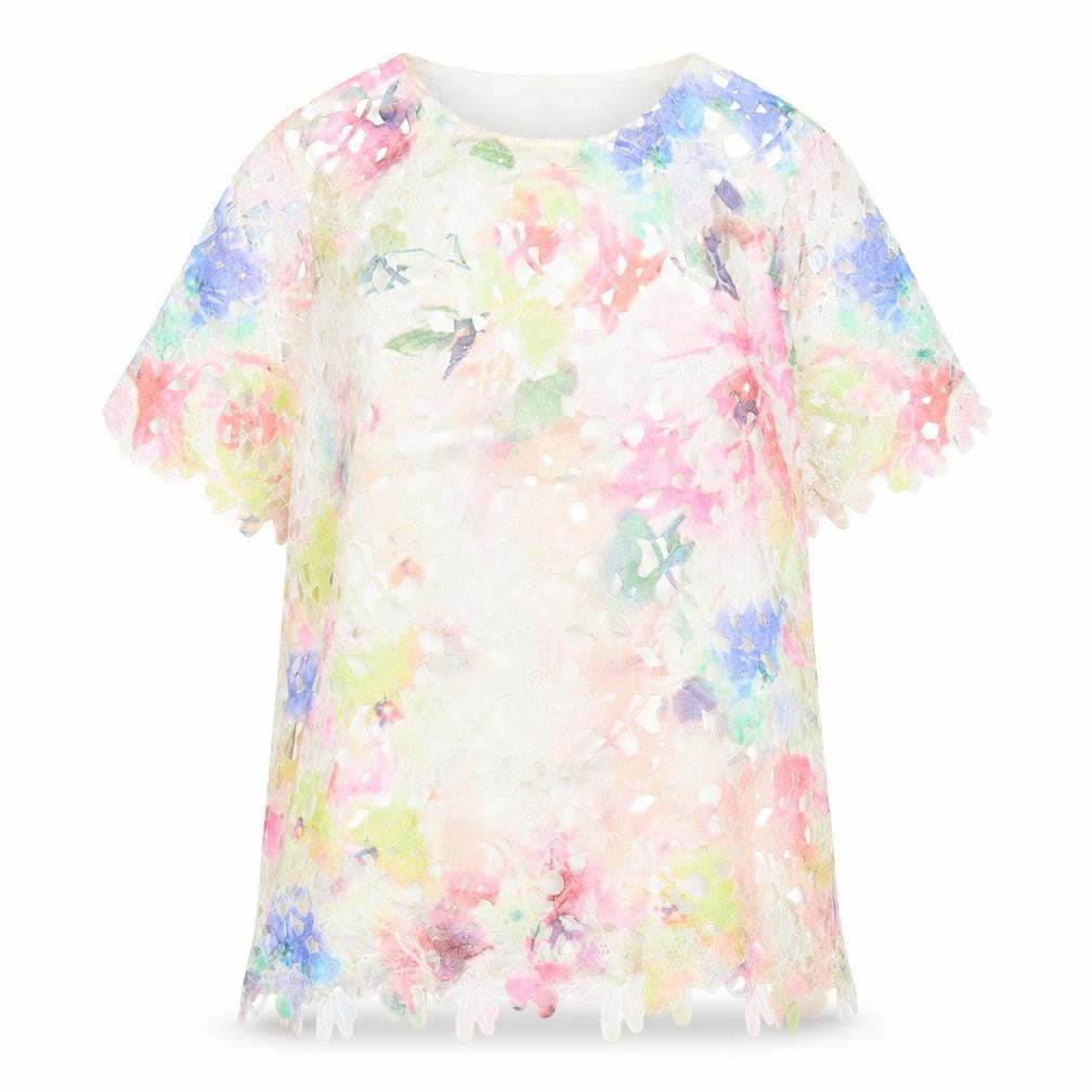 Casamia Women’s Multicoloured Floral Lace Tunic Blouse M