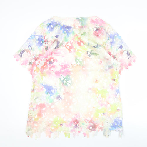 Casamia Women’s Multicoloured Floral Lace Tunic Blouse M