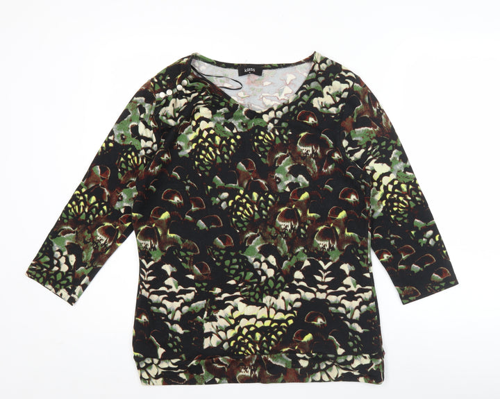 Klass Womens Multicoloured Floral Tunic Blouse M 3/4 Sleeve
