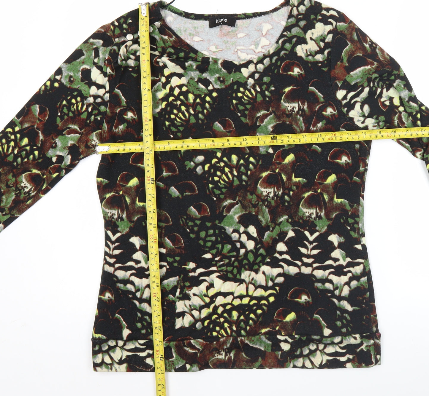 Klass Womens Multicoloured Floral Tunic Blouse M 3/4 Sleeve