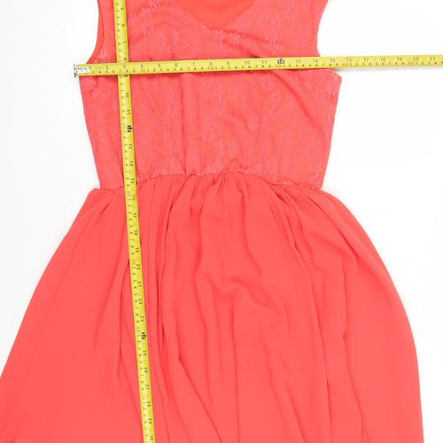 Tokyo Doll Women’s Pink Lace Skater Dress Size 12 Sleeveless Party