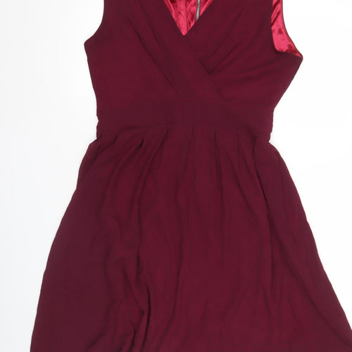 Tenki Women’s Red Size 14 Fit & Flare Knee Length Sleeveless Party Dress
