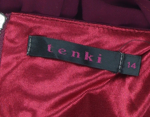 Tenki Women’s Red Size 14 Fit & Flare Knee Length Sleeveless Party Dress