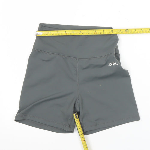 AYBL Womens Grey Biker Shorts Size S Gym Training Yoga Stretch