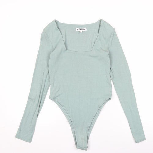 4TH ARQ Women's Green Long Sleeve Square Neck Bodysuit Size S