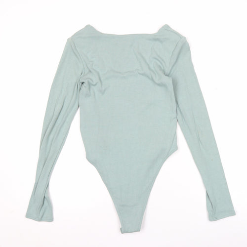 4TH ARQ Women's Green Long Sleeve Square Neck Bodysuit Size S