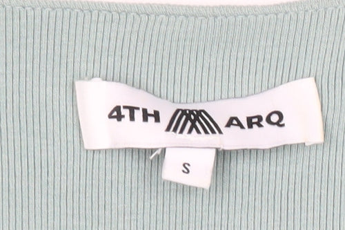 4TH ARQ Women's Green Long Sleeve Square Neck Bodysuit Size S