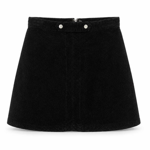 Glassons Womens Black Corduroy A-Line Mini Skirt Size 8