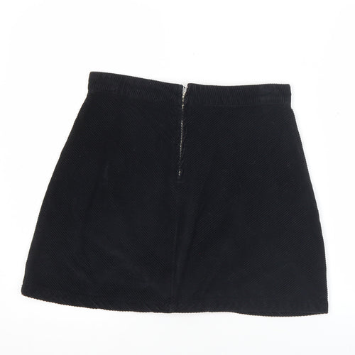 Glassons Womens Black Corduroy A-Line Mini Skirt Size 8