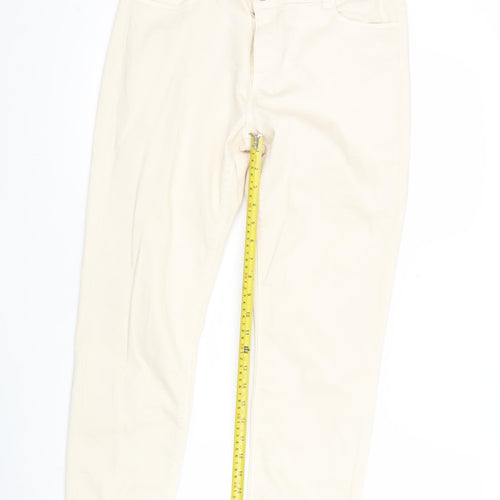 Soyaconcept Womens Ivory Skinny Slim Fit Jeans Size 14 Regular