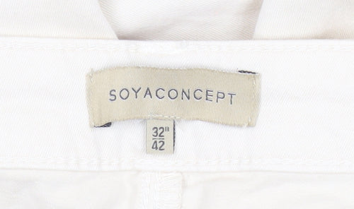 Soyaconcept Womens Ivory Skinny Slim Fit Jeans Size 14 Regular