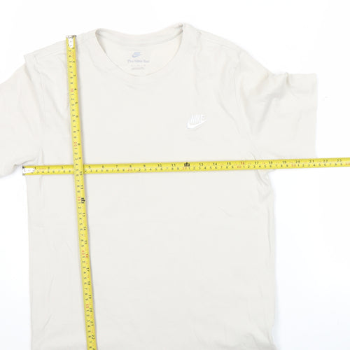 Nike Men's Beige Short Sleeve Crew Neck Cotton T-Shirt Size M