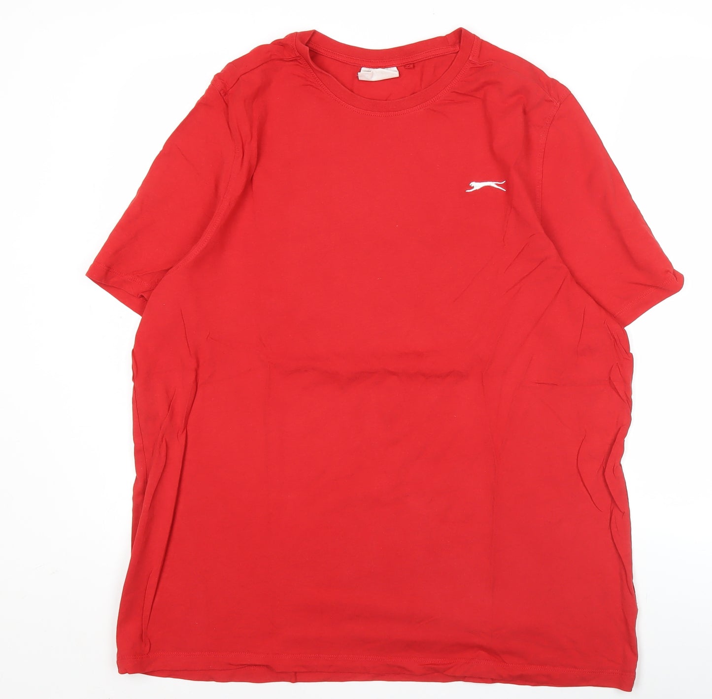 Slazenger Mens Red XL Crew Neck Short Sleeve Cotton T-Shirt