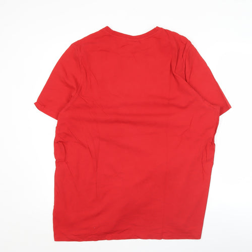 Slazenger Mens Red XL Crew Neck Short Sleeve Cotton T-Shirt