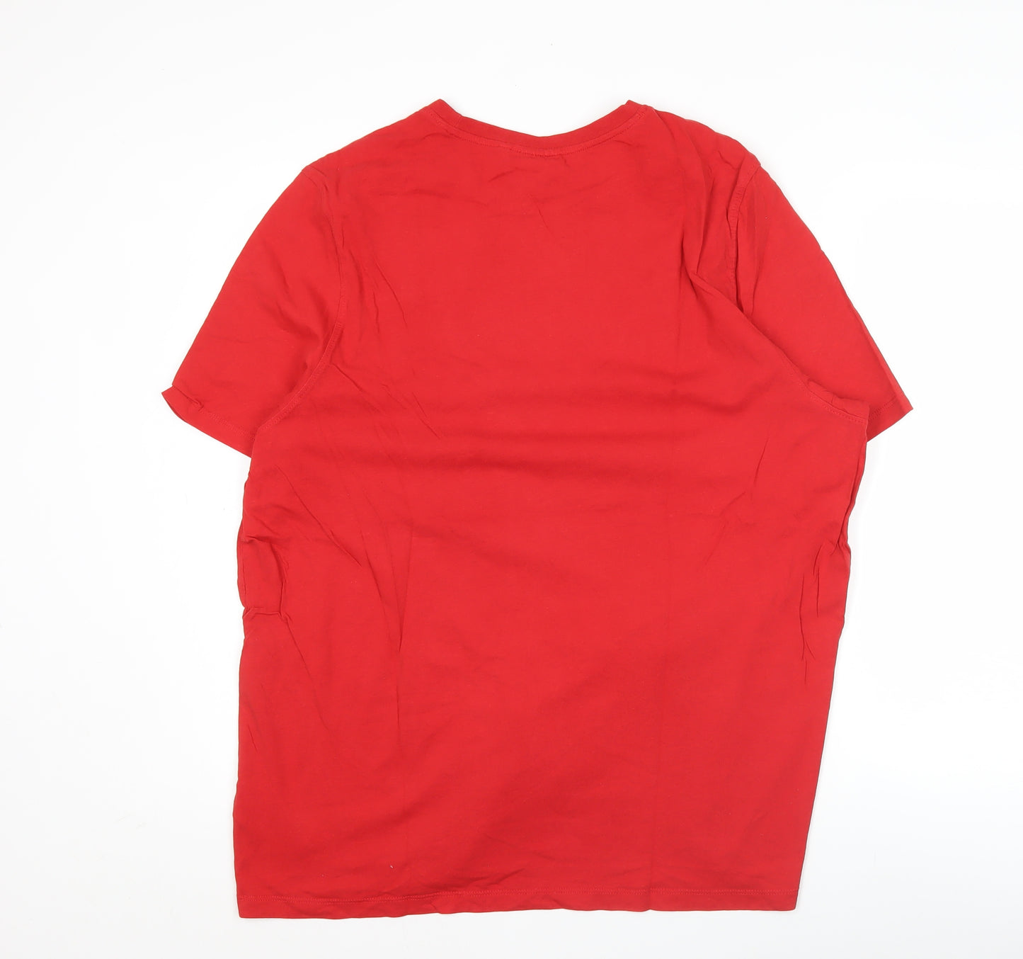Slazenger Mens Red XL Crew Neck Short Sleeve Cotton T-Shirt