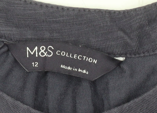Marks and Spencer Women’s Purple Blouse Size 12 Long Sleeve