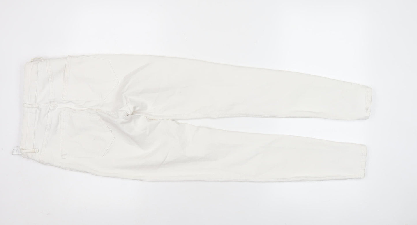 Zara Women White Skinny Slim Fit Jeans Size 8 Cotton Blend