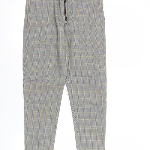 Zara Women’s Grey Check Slim Fit Skinny Trousers Size 8