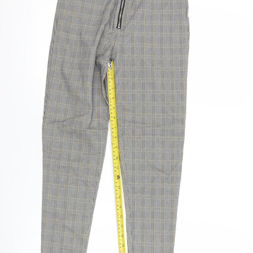 Zara Women’s Grey Check Slim Fit Skinny Trousers Size 8