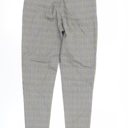 Zara Women’s Grey Check Slim Fit Skinny Trousers Size 8