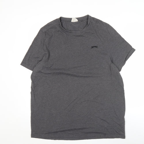 Slazenger Men’s Grey L Crew Neck Short Sleeve Cotton T-Shirt