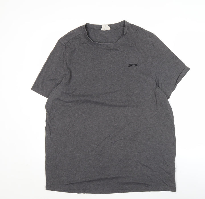 Slazenger Men’s Grey L Crew Neck Short Sleeve Cotton T-Shirt