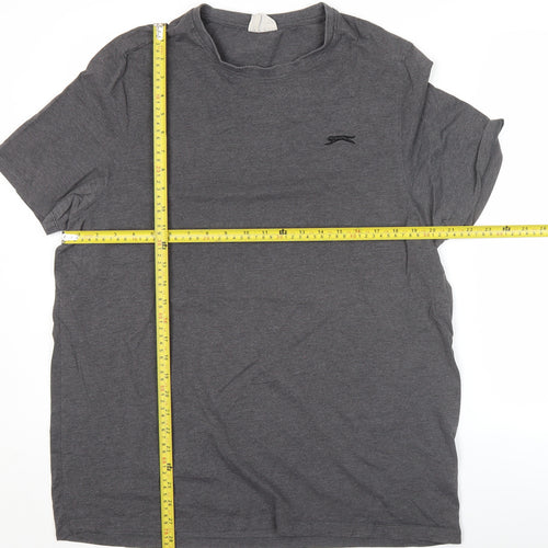 Slazenger Men’s Grey L Crew Neck Short Sleeve Cotton T-Shirt