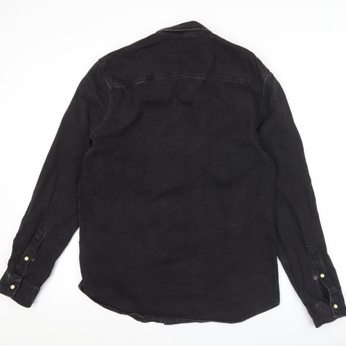 Next Men’s Black Denim Western Shirt Long Sleeve M 39-41" Regular