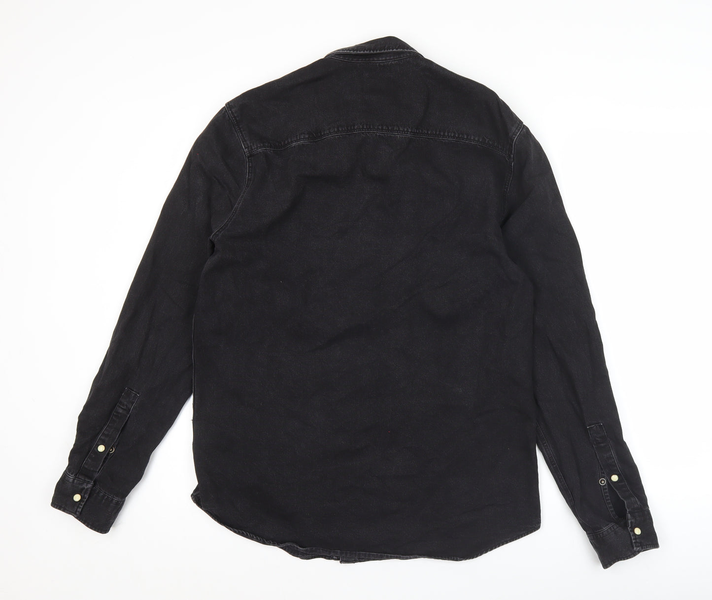 Next Men’s Black Denim Western Shirt Long Sleeve M 39-41" Regular