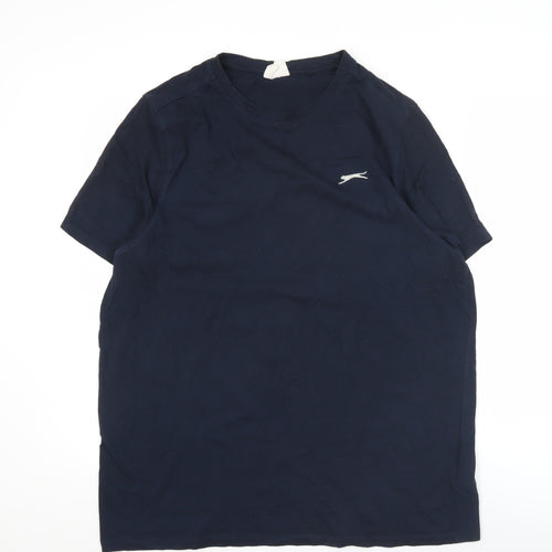 Slazenger Men's Blue Cotton Crew Neck Short Sleeve T-Shirt Size L