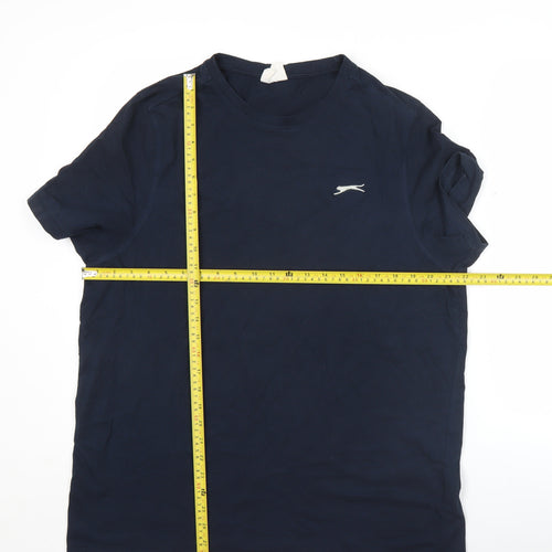 Slazenger Men's Blue Cotton Crew Neck Short Sleeve T-Shirt Size L