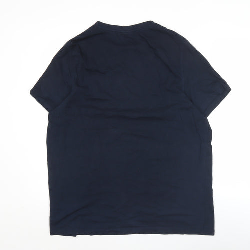 Slazenger Men's Blue Cotton Crew Neck Short Sleeve T-Shirt Size L