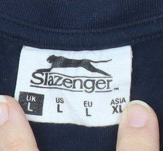 Slazenger Men's Blue Cotton Crew Neck Short Sleeve T-Shirt Size L